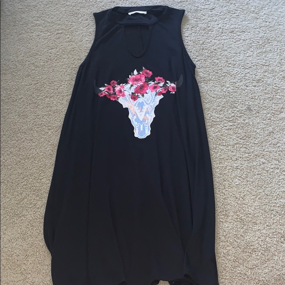 Black sleeveless soft dress